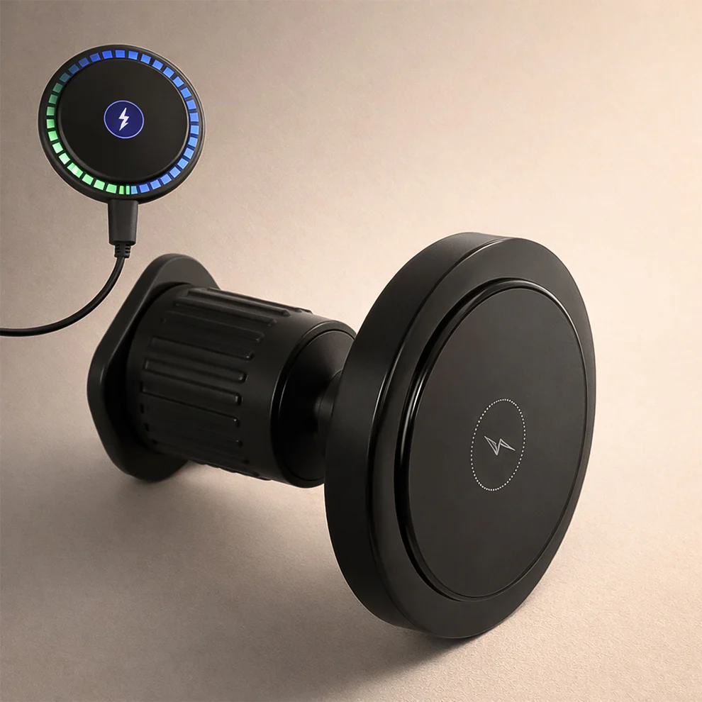 Magnetic Mount Wireless Charger With Music Reactive Lights