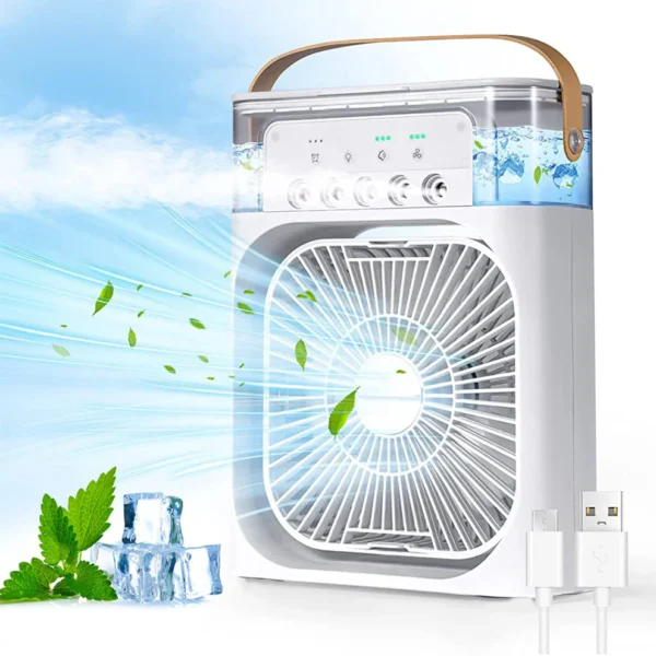 Portable Air Conditioner Fan With 7 Color Changing Light