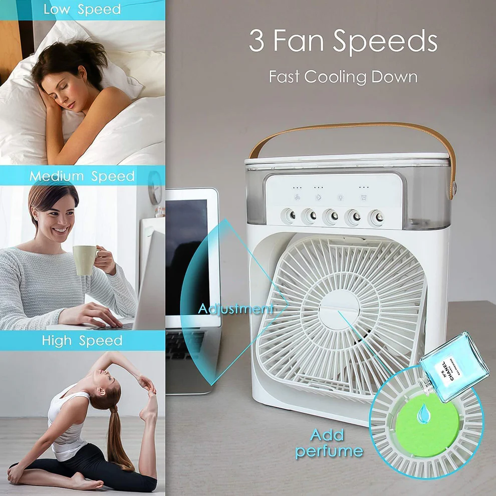 Portable Air Conditioner Fan With 7 Color Changing Light - Image 3