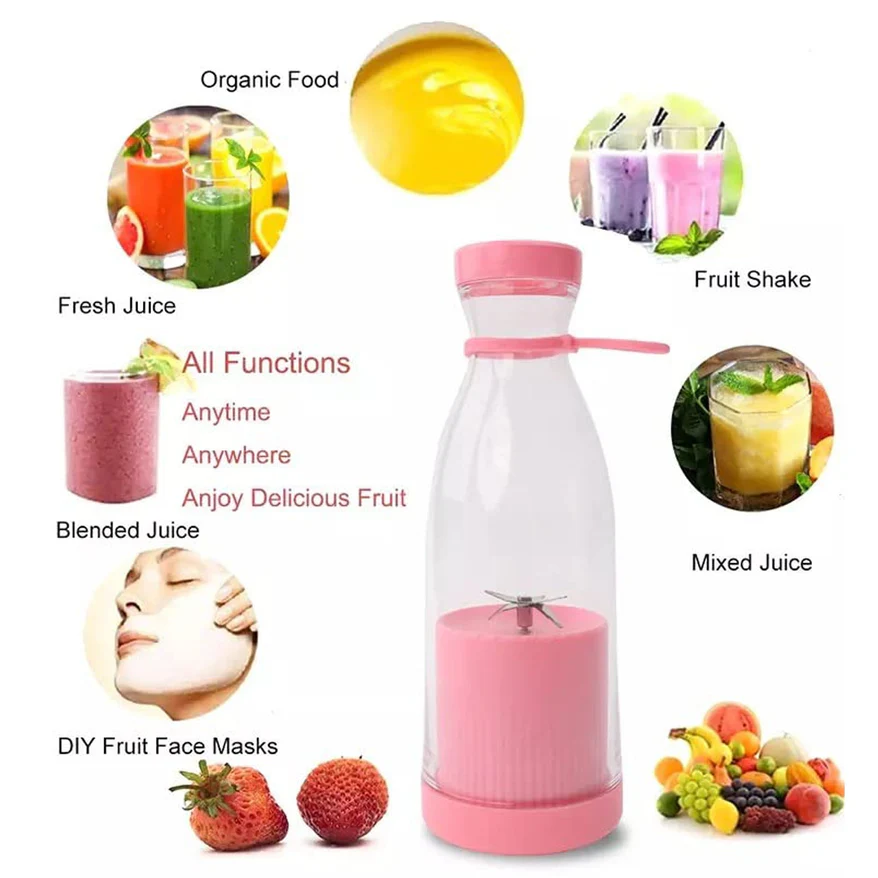 Portable Bottle Blender For Smoothie 420 ML Multicolor - Image 2